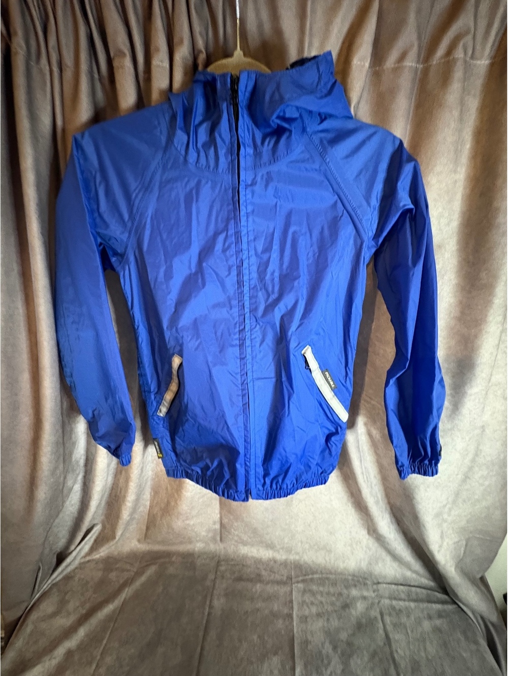 Stearns Dry Wear Blue Waterproof Hooded Rain Jacket S/M Packable